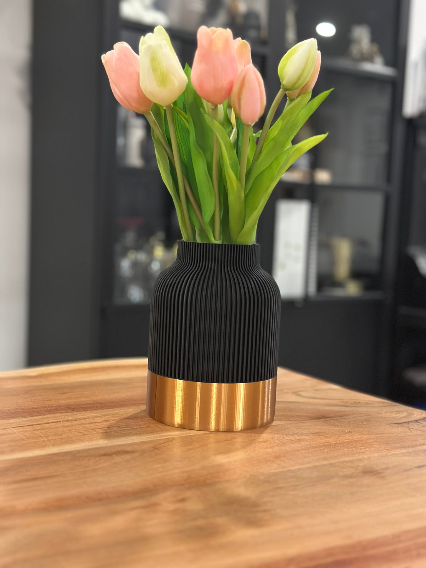 Vase stilvoll, Blumenvase, moderne Vase, Japandi Vase - zwei farbig