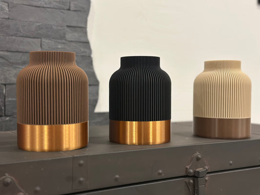 Vase stilvoll, Blumenvase, moderne Vase, Japandi Vase - zwei farbig