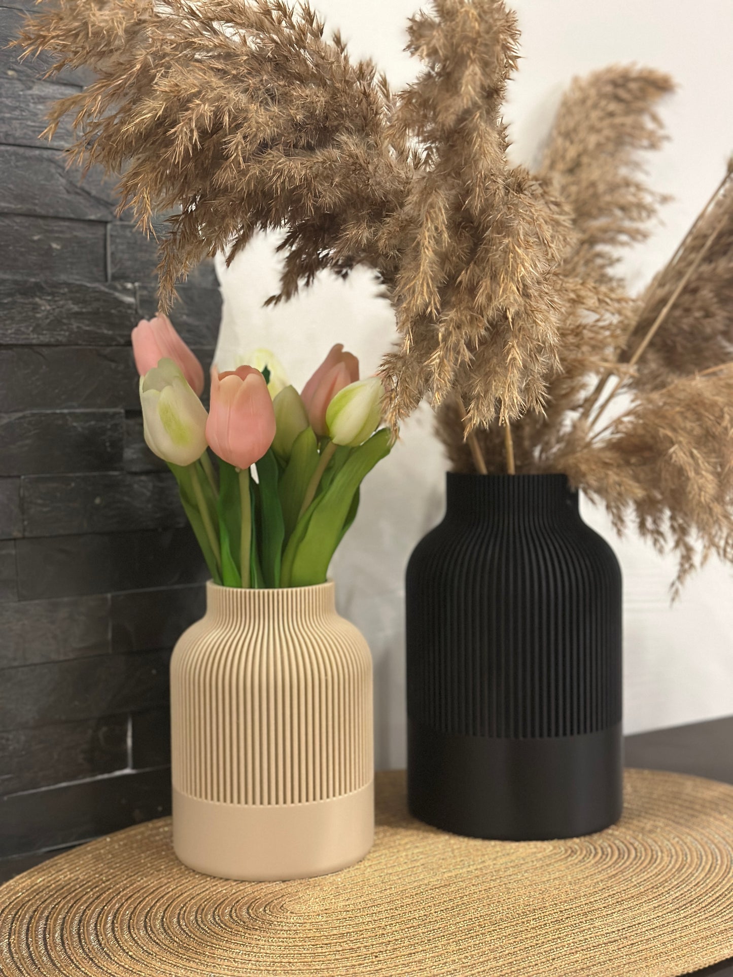 Vase stilvoll, Blumenvase, moderne Vase, Japandi Vase - Einfarbig