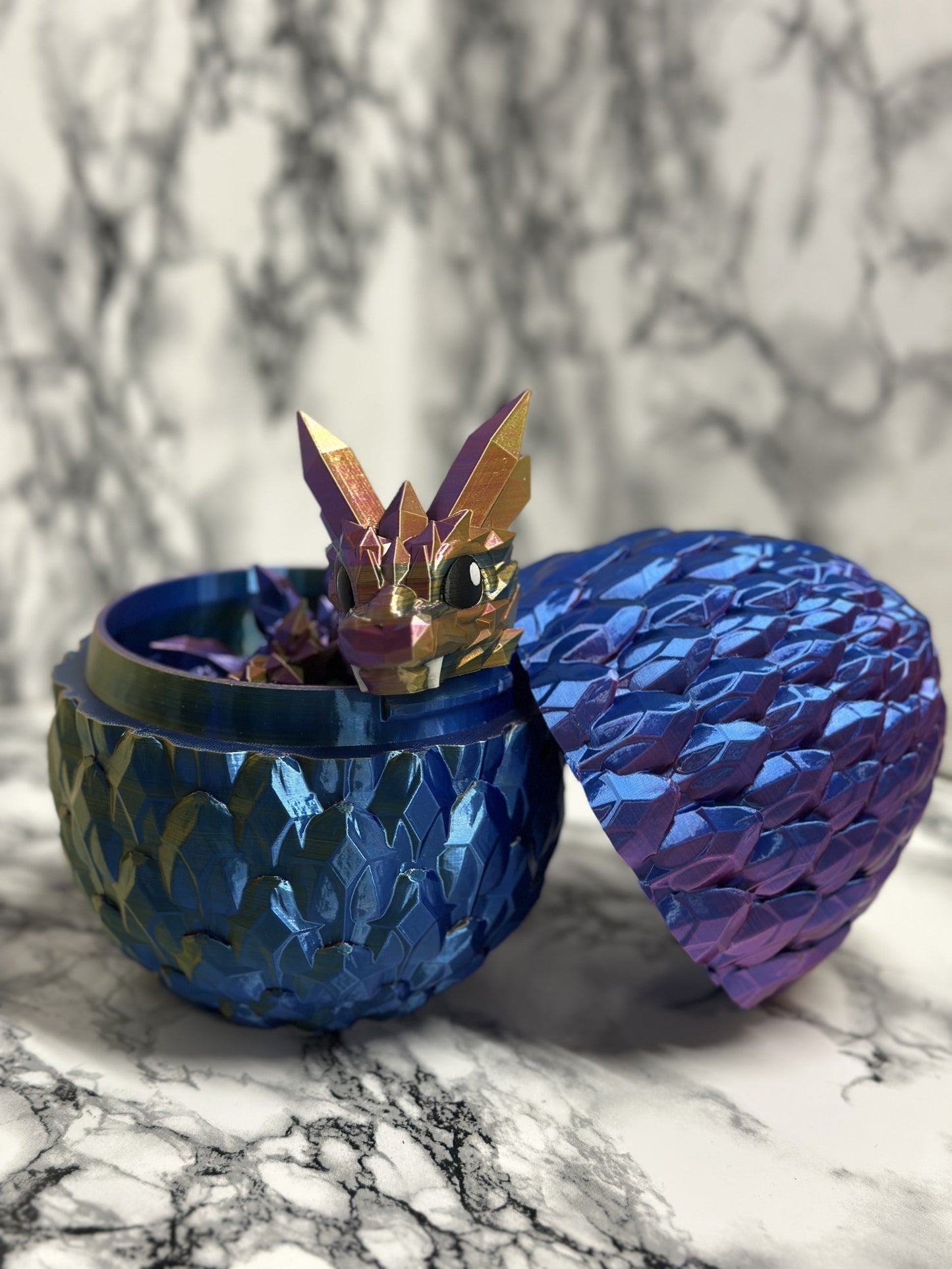 Kristalldrache mit Ei - Set, beweglicher Drache, Fidget