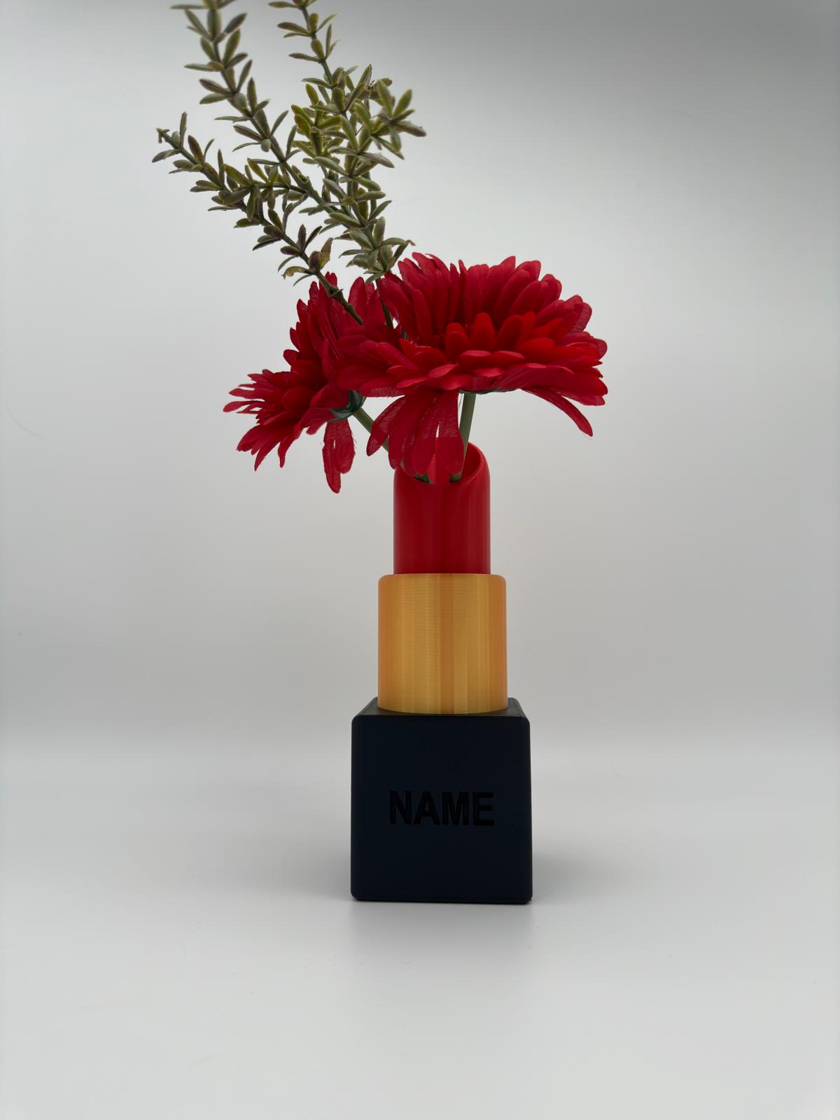 Vase Lippenstift personalisierbar