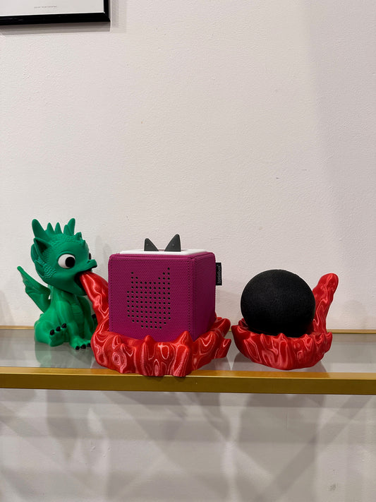Toniebox Stand Halterung Drache, Alexa Echo Dot Halterung Feuerspeiender Drache