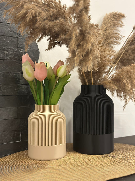 Vase stilvoll, Blumenvase, moderne Vase, Japandi Vase - Einfarbig
