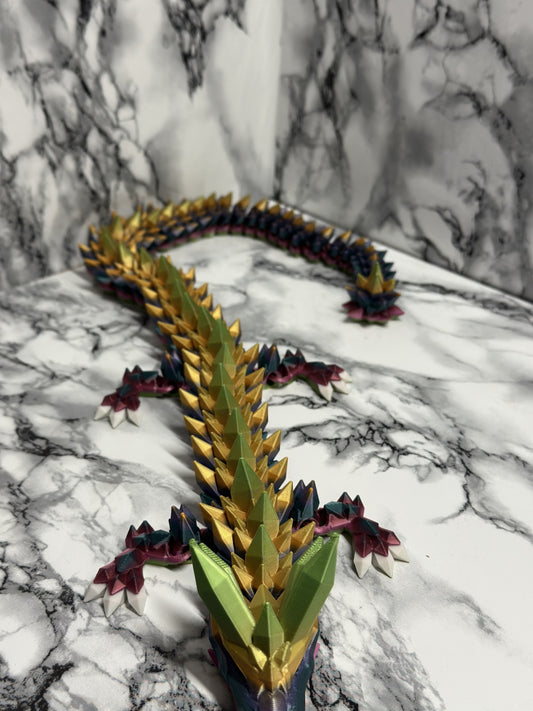 Kristalldrache, Crystral Dragon Fidgettoy, 67cm Wackeldrache, Schreibtischspielzeug, gelenkig