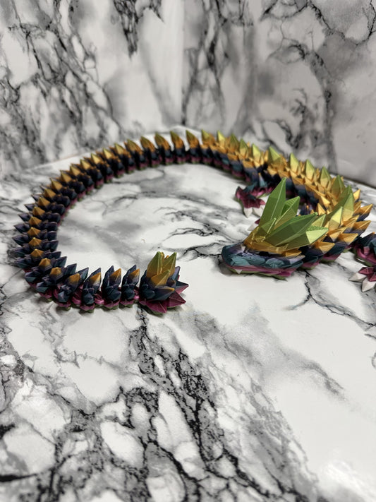 Kristalldrache, Crystral Dragon Fidgettoy, 67cm Wackeldrache, Schreibtischspielzeug, gelenkig