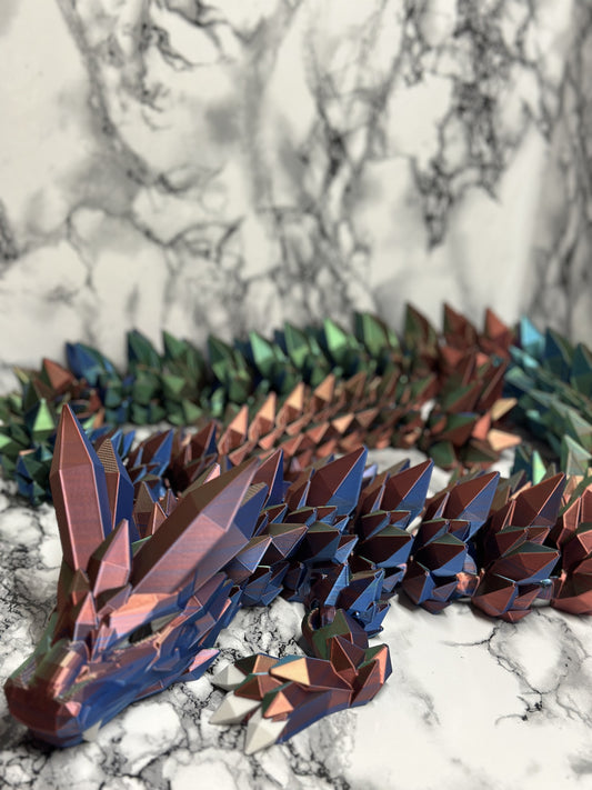 Kristalldrache mit Ei - Set, beweglicher Drache, Fidget